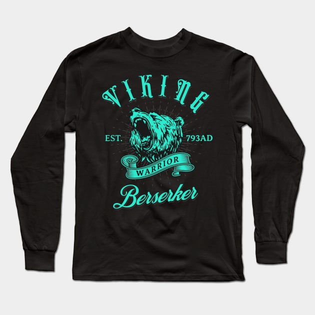 Viking Berserker Long Sleeve T-Shirt by Scar